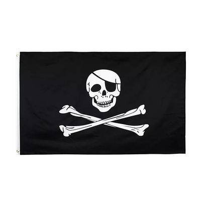 Bandiera di pirata su ordinazione di tibie incrociate del cranio della bandiera 3x5Ft del poliestere dell'OEM