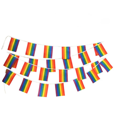 Arcobaleno decorativo Pride Bunting Flying Style del poliestere della bandiera di LGBT
