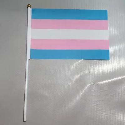 Personalizzi la dimensione Pride Flag tenuto in mano 14cmx21cm con Palo di plastica