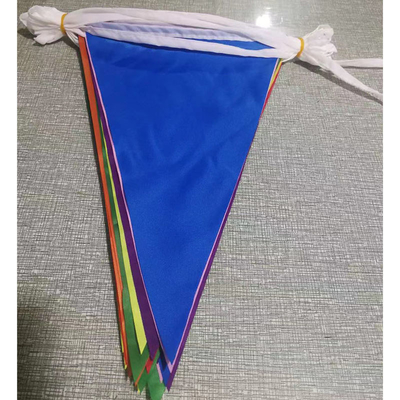OEM ODM Triangle Flag Bunting Custom 100D Poliestere Fabric Triangle String Flags