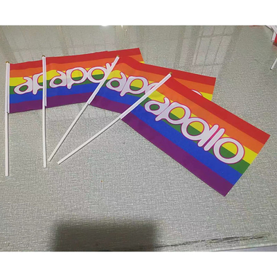 Bandiera Pride Rainbow Flag Small Mini tenuto in mano di YaoYang LGBT