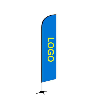 110D doppio su ordinazione della bandiera di spiaggia di pubblicità del poliestere 560cm parteggiato stampato
