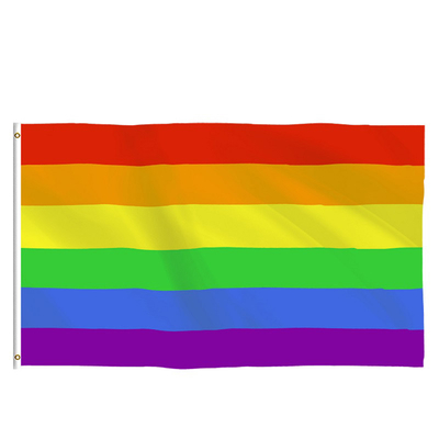 Tessuto eccellente del poliestere della bandiera dell'arcobaleno di Gay Pride 3x5 per le attività all'aperto