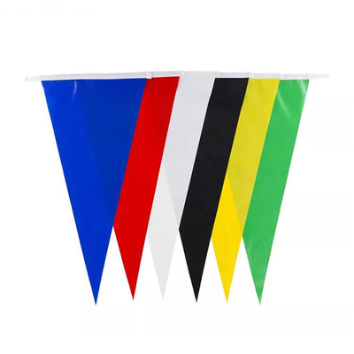 OEM ODM Triangle Flag Bunting Custom 100D Poliestere Fabric Triangle String Flags
