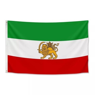 Bandiere personalizzate 3X5ft Poliestere Iran Lion Flag Bandiera persiana con leone