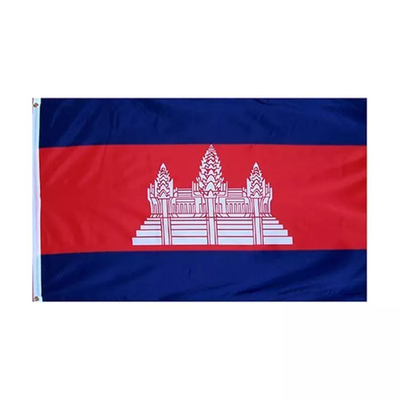Stampa/schermo di Digital della bandiera di abitudini 3 x 5 del poliestere che stampa la bandiera nazionale di Combodia