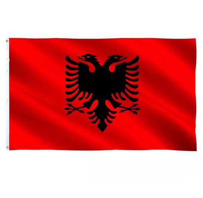 Bandiera 100% di paese su ordinazione dell'Albania del poliestere delle bandiere di colore 3X5 Ft di CMYK