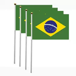 Bandiere tenute in mano su ordinazione 100% della bandiera 14x21cm Brasile del Brasile del poliestere