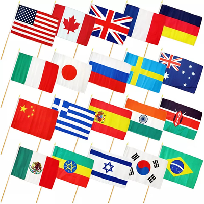 Bandiere tenute in mano su ordinazione 100% della bandiera 14x21cm Brasile del Brasile del poliestere
