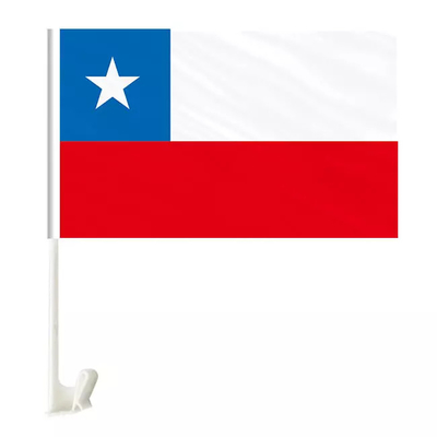 Doppie bandiere su ordinazione parteggiate di Windown dell'automobile del poliestere della bandiera dello stato del Cile