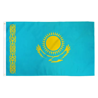Stampa su ordinazione 100% della bandiera di paese del Kazakistan del poliestere 3X5ft Digital/stampa dello schermo