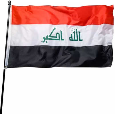 Bandiera nazionale 3x5ft dell'Irak del poliestere singoli/doppio parteggiato stampando le bandiere