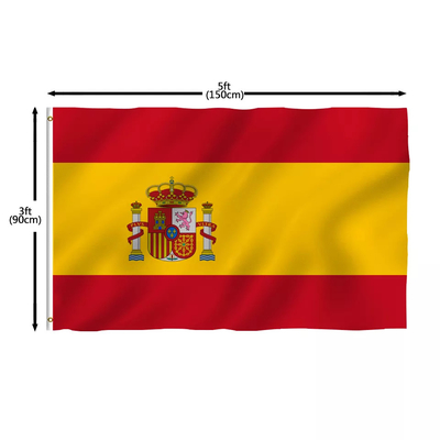 Bandiere del mondo del poliestere di colore di Pantone che appendono la bandiera nazionale della Spagna di stile