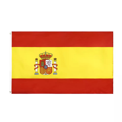 Bandiere del mondo del poliestere di colore di Pantone che appendono la bandiera nazionale della Spagna di stile