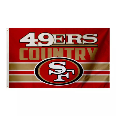 Bandiere su ordinazione Eco Frendly di Team Flags 3x5ft di calcio di San Francisco 49ers del NFL SF