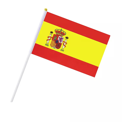 Piccole bandiere portatili di Logo Custom Print Spain Country delle bandiere della mano