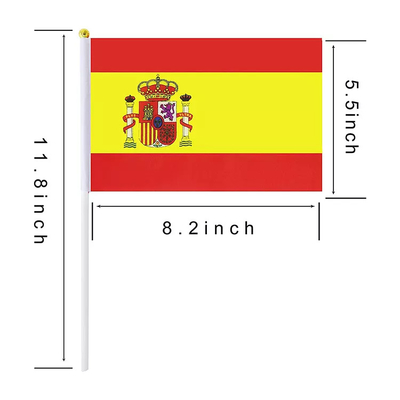 Piccole bandiere portatili di Logo Custom Print Spain Country delle bandiere della mano