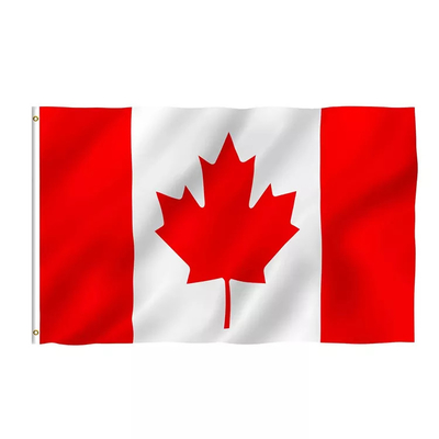 bandiere del mondo del poliestere di 150cmx90cm che appendono la bandiera di paese del Canada di stile