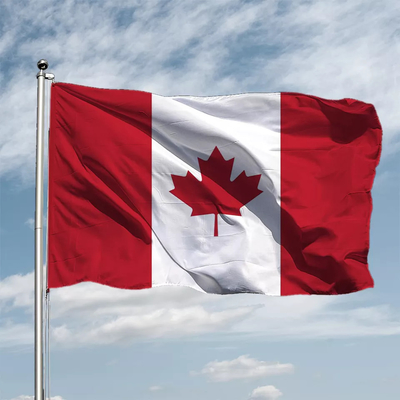 bandiere del mondo del poliestere di 150cmx90cm che appendono la bandiera di paese del Canada di stile