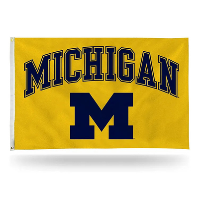 Dimensione su ordinazione d'attaccatura del poliestere 3x5ft della bandiera del Michigan Wolverines di stile