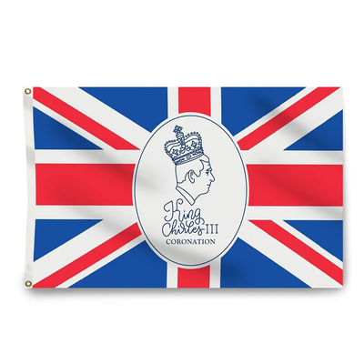 Incoronazione 2023 di re Charles III di re Charles Flag Regno Unito di alta qualità 3x5ft