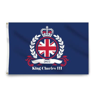 Incoronazione 2023 di re Charles III di re Charles Flag Regno Unito di alta qualità 3x5ft
